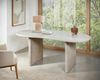 Esszimmertisch Mango Massivholz Weiß 180x90x75cm Retro Nierenform Bild 2