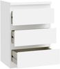 Forte EDMORE Kommode 40 45, moderner Nachttisch mit 3 Schubladen, Beistelltisch, Holzwerkstoff, Weiß, 41,8 cm breit x 61,5 cm hoch x 32,2 cm tief Bild 5