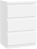 Forte EDMORE Kommode 40 45, moderner Nachttisch mit 3 Schubladen, Beistelltisch, Holzwerkstoff, Weiß, 41,8 cm breit x 61,5 cm hoch x 32,2 cm tief Bild 3