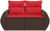 vidaXL Gartensofa mit Kissen 2-Sitzer Braun Poly Rattan 366245 Bild 4