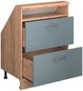 Küchenschrank für Dachschrägen R-Line Blau-Grau 60 cm mit 2 Schubladen Vicco Bild 5