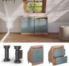 Küchenschrank für Dachschrägen R-Line Blau-Grau 60 cm mit 2 Schubladen Vicco Bild 2