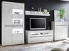 Wohnwand 4-tlg. Nobile in Hochglanz weiß / Stone Design grau 370 x 198 cm Bild 2