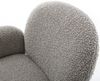 Drehstuhl Nube-Flex mit Armlehnen Bouclé Silbergrau Kreuzgestell konisch Edelstahl 180° drehbar Taschenfederkern Bild 4