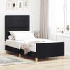 Einzelbettgestell Design für Erwachsene mit Kopfteil Schwarz 90 x 200 cm Stoff d3270e Bild 2