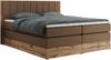 Boxspringbett BELLISSIMO KING, Doppelbett mit Multipocket-Matratze, Polsterbett mit Kopfstütze - 160 x 200 cm - Braun Kunstleder - H4 Bild 4