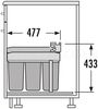 Hailo Abfallsammler TZ Inset Terzett 3x10 Liter 3663131 30 cm dunkelgrau Bild 5