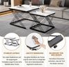 Couchtisch-Set, 2-tlg, modular, höhenverstellbar & mit Marmoroptik, 60x60x45 & 45x45x40 cm, Schwarz-Weiß Bild 5
