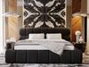 GRAINGOLD Mellow Polsterbett 120x200, mit hohem Kopfteil und Bettkasten, Velour-Stoff, Schwarz Bild 3