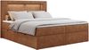 Boxspringbett - Polsterbett mit LED Kopfteil - GOLD-5 - 180x200cm - Orange Stoff - H3 Bild 3