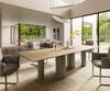 Esstisch Edge 300x100 Keramik Laminam® Sabbia Eichefarbig Pilier Metall Effektfinish Titan Bild 1