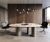 Esstisch Edge Oval 220x120 Keramik Iris FMG Patagonia Lappato Troa Metall Effektfinish Titan Bild 2