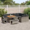 vidaXL Gartensofa-set mit Kissen mit Speicher 12 pcs Grau Poly Rattan 3364638 Bild 3