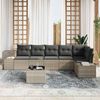 vidaXL Gartensofa-set mit Kissen 7 pcs Hellgrau Poly-Rattan 3347092 Bild 3