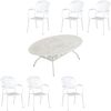 Inko 7-teilige Sitzgruppe Alu-Guss weiß Tisch oval 216 x 152 x 74 cm cm mit 6 Sesseln Tisch 216x152 cm mit 6x Sessel Nexus Bild 3
