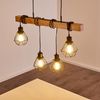 hofstein Pendelleuchte »Carema« längliche Hängelampe aus Metall/Holz in Schwarz/Braun, ohne Leuchtmittel, 4xE27, moderne im Retro/Vintage-Design, Käfig, Gitter-Optik Bild 5