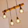 hofstein Pendelleuchte »Carema« längliche Hängelampe aus Metall/Holz in Schwarz/Braun, ohne Leuchtmittel, 4xE27, moderne im Retro/Vintage-Design, Käfig, Gitter-Optik Bild 3