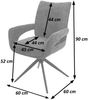 Esszimmerstuhl HWC-O78, Küchenstuhl Stuhl, drehbar Auto-Return, Stoff/Textil Chenille (310g/m²) Öko-Tex ~ graublau Bild 3