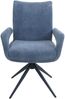 Esszimmerstuhl HWC-O78, Küchenstuhl Stuhl, drehbar Auto-Return, Stoff/Textil Chenille (310g/m²) Öko-Tex ~ graublau Bild 5