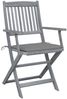 vidaXL Klappbare Gartenstühle 4 Stk. mit Sitzkissen Massivholz Akazie 3064510 Bild 3