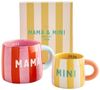 Next Becher Trinkbecher-Set, Mama and Mini Est 2026, 1-tlg, Steingut Bild 1