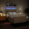 vidaXL Boxspringbett mit Matratze Creme 160x200 cm Stoff 3292851 Bild 5