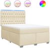 vidaXL Boxspringbett mit Matratze Creme 160x200 cm Stoff 3292851 Bild 2