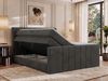 Boxspringbett INERO KING DUO mit Stauraum, Doppelbett 160x200, Bett mit Multipocket-Matratze H3 und Topper Visco, modernes Boxspringbett, hohe Kopfteil - Dunkelgrau Velvet Bild 4