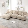 Ecksofa, Luxuriöses modulares Ecksofa Übergroßes L-förmiges Cloud Couch für Wohnzimmer tiefes Schlafsofa mit Ottoman, Cord+Chenille, Hellbraun Bild 3