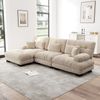 Ecksofa, Luxuriöses modulares Ecksofa Übergroßes L-förmiges Cloud Couch für Wohnzimmer tiefes Schlafsofa mit Ottoman, Cord+Chenille, Hellbraun Bild 2