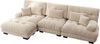 Ecksofa, Luxuriöses modulares Ecksofa Übergroßes L-förmiges Cloud Couch für Wohnzimmer tiefes Schlafsofa mit Ottoman, Cord+Chenille, Hellbraun Bild 5