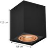 Deckenstrahler BISCUIT eckig Schwarz Gold, Breite 9,6cm Bild 3