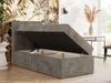 Boxspringbett TILIANO 90x200 Cord inkl. Bettkasten, Einzelbett 7-Zonen Multipocket-Matratze & Topper, Modernes Design mit hohem Kopfteil - Hellbraun Cordstoff - H3 - Topper Visco Bild 3