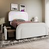 Polsterbett 90x200 cm mit Sherpa-Bezug, Stauraum und LED-Beleuchtung(Mit Matratze) Bild 5
