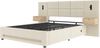 LVHOM Polsterbett 180x200cm mit LED&USB, Doppelbett mit Stauschubladen und Leselampen, Stauraumbett Samtstoff, Beige Bild 2
