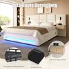 LVHOM Polsterbett 180x200cm mit LED&USB, Doppelbett mit Stauschubladen und Leselampen, Stauraumbett Samtstoff, Beige Bild 3