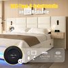LVHOM Polsterbett 180x200cm mit LED&USB, Doppelbett mit Stauschubladen und Leselampen, Stauraumbett Samtstoff, Beige Bild 4