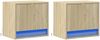 vidaXL Wand-Nachttische mit LED-Leuchten 2 Stk. Sonoma-Eiche 852080 Bild 3