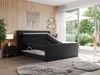 Boxspringbett KING EIGAR, mit einer Doppelmatratze, einem genähten Kopfteil - 140x200 - Schwarz Kunstleder - H4 Bild 2