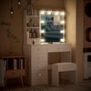Schminktisch mit LED Beleuchtung, 6 Schubladen, 6 Ablagen, Hocker - 80x36x130cm Bild 4