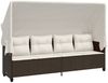 vidaXL Sonnenliege mit Dach und Kissen Braun Poly Rattan 368336 Bild 2