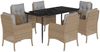 vidaXL 7-tlg. Garten-Essgruppe mit Kissen Beige Poly Rattan 3211980 Bild 2