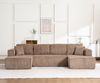 3-Sitzer Wohnlandschaft in U-Form B 332 x T 156 x H 88 cm aus Cord in Braun Bild 4