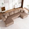 3-Sitzer Wohnlandschaft in U-Form B 332 x T 156 x H 88 cm aus Cord in Braun Bild 2