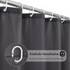 Duschvorhang 120x180 Wasserdicht Dunkelgrau Badewanne Anti-Schimmel Mit Ringen Bild 2