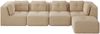 4-Sitzer Sofa 386x177x69 cm aus Cordstoff rahmenlos modular mit Ottomane, beige Bild 3