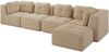 4-Sitzer Sofa 386x177x69 cm aus Cordstoff rahmenlos modular mit Ottomane, beige Bild 5