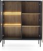 Bettso 'SENTINO' Vitrine mit LED-Beleuchtung, Holzwerkstoff Eiche Wotan, 126x39x104 cm Bild 2