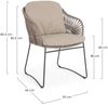 Gartenstuhl Selar Stoff und Metall, modern skandinavisch, taupe beige, inkl. Kissen, Outdoor Bild 2