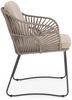 Gartenstuhl Selar Stoff und Metall, modern skandinavisch, taupe beige, inkl. Kissen, Outdoor Bild 5